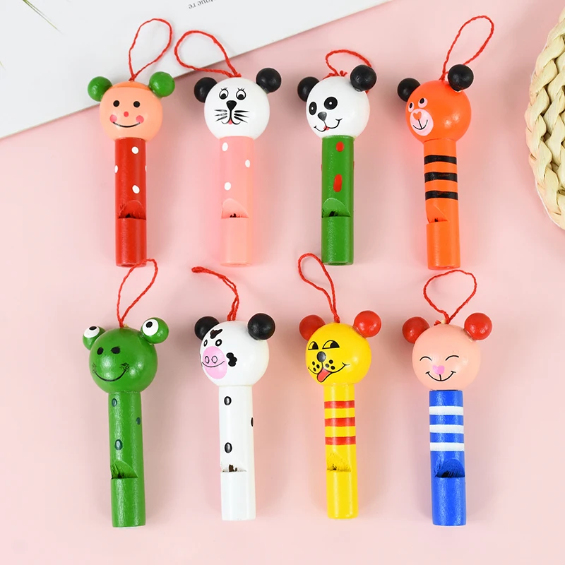 

8pcs Wooden Cute Animal Whistle Toys Kids Birthday Party Supplies Baby Shower Gift Pinata Filler Boys Girls Party Goodie Bag Toy