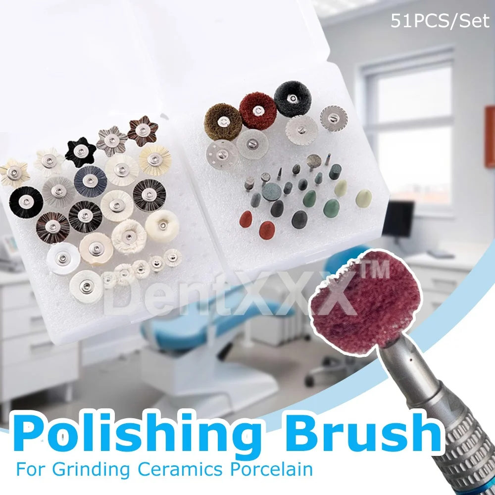 مجموعة أدوات طحن وتلميع مكونة من 51 قطعة، رؤوس وفرش طحن الماس بقطر 2.35 مم، أدوات طحن المختبر