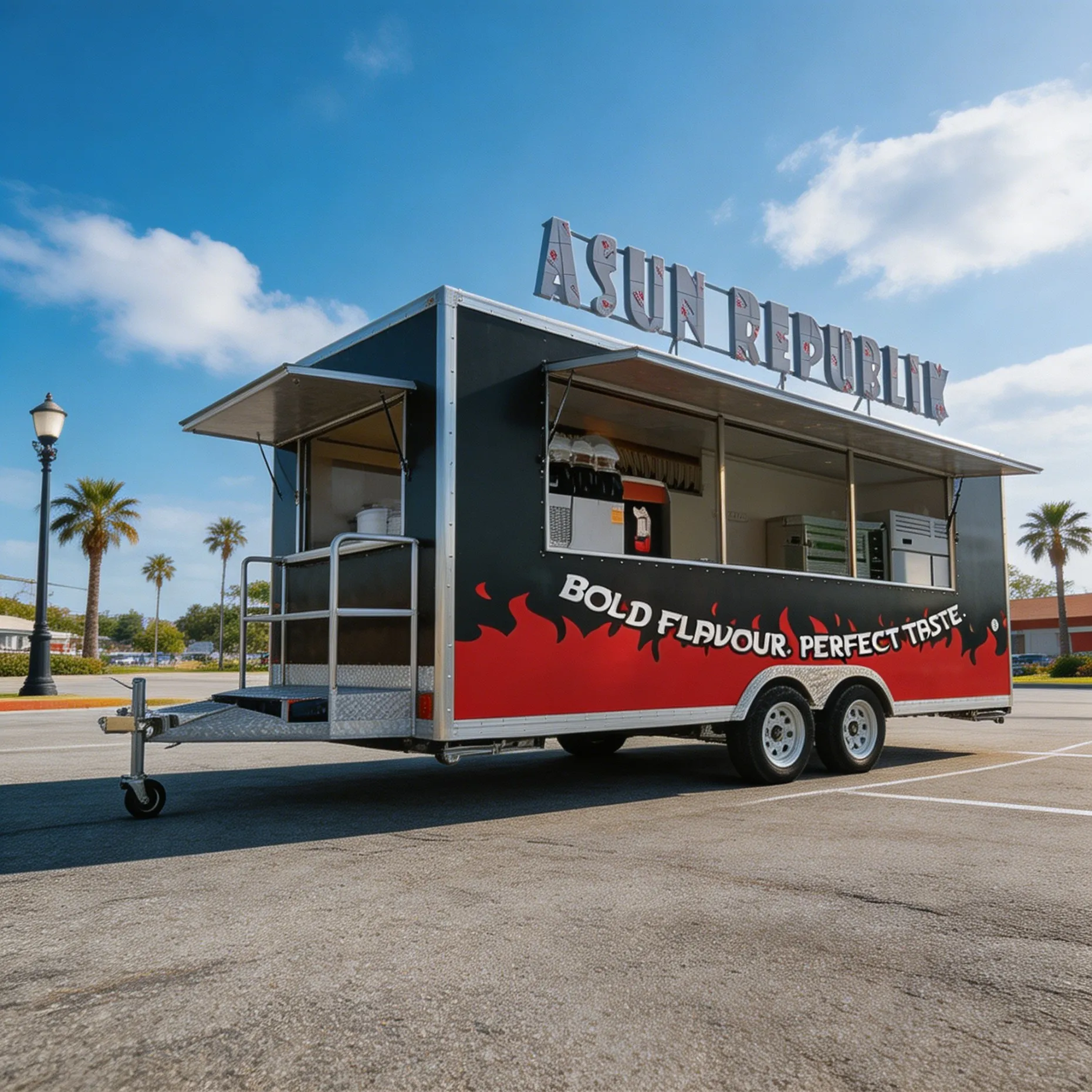

Street Food Truck Stainless Steel Coffee Ice Cream Burger Sales Truck Customizable Mobile Kitchen
