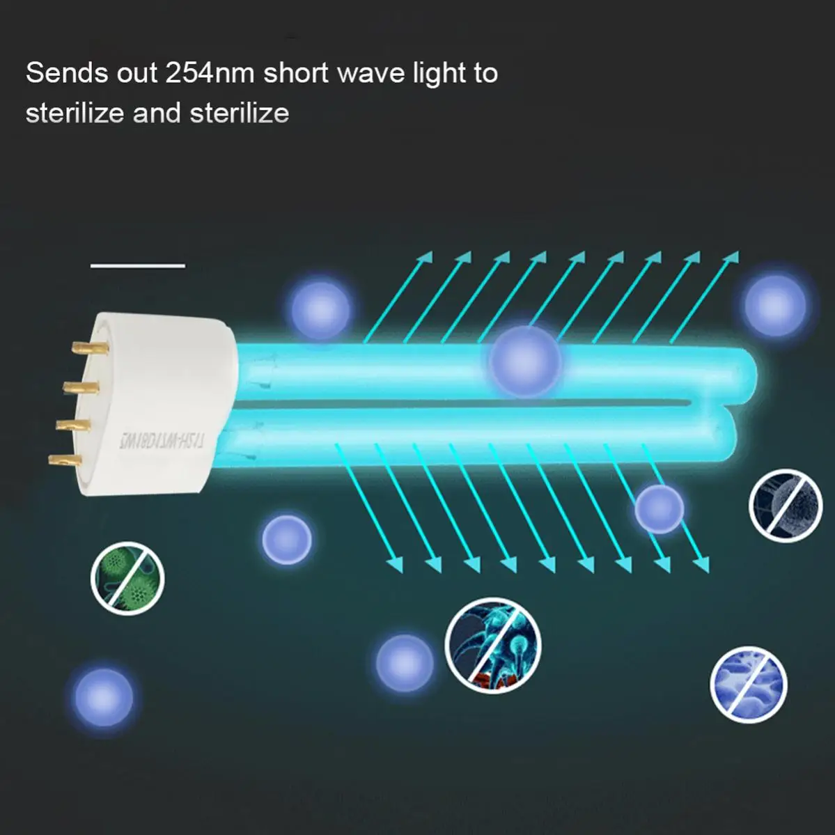 2G11 UV Tube Light 4-Pin Ultraviolet Light LED Strip 18W 24W 36W 55W UVC UV Lamp Bar for for Aquarium Pond Air Purification