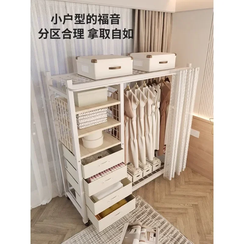 Clothes Rack White Hanger Gold Clothing Rack with Shelves for Boutiques Garment Rack for Hanging Clothes Large Wardrobe Closet