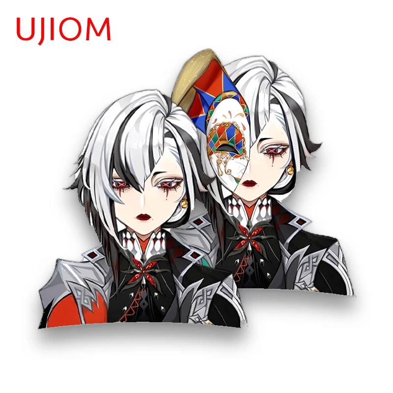 UJIOM 13cm × 11.7cm Genshin Impact Arlecchino Wall Stickers Creative Artistic Cartoon Graphics Decals Eye-catching Wallpapers