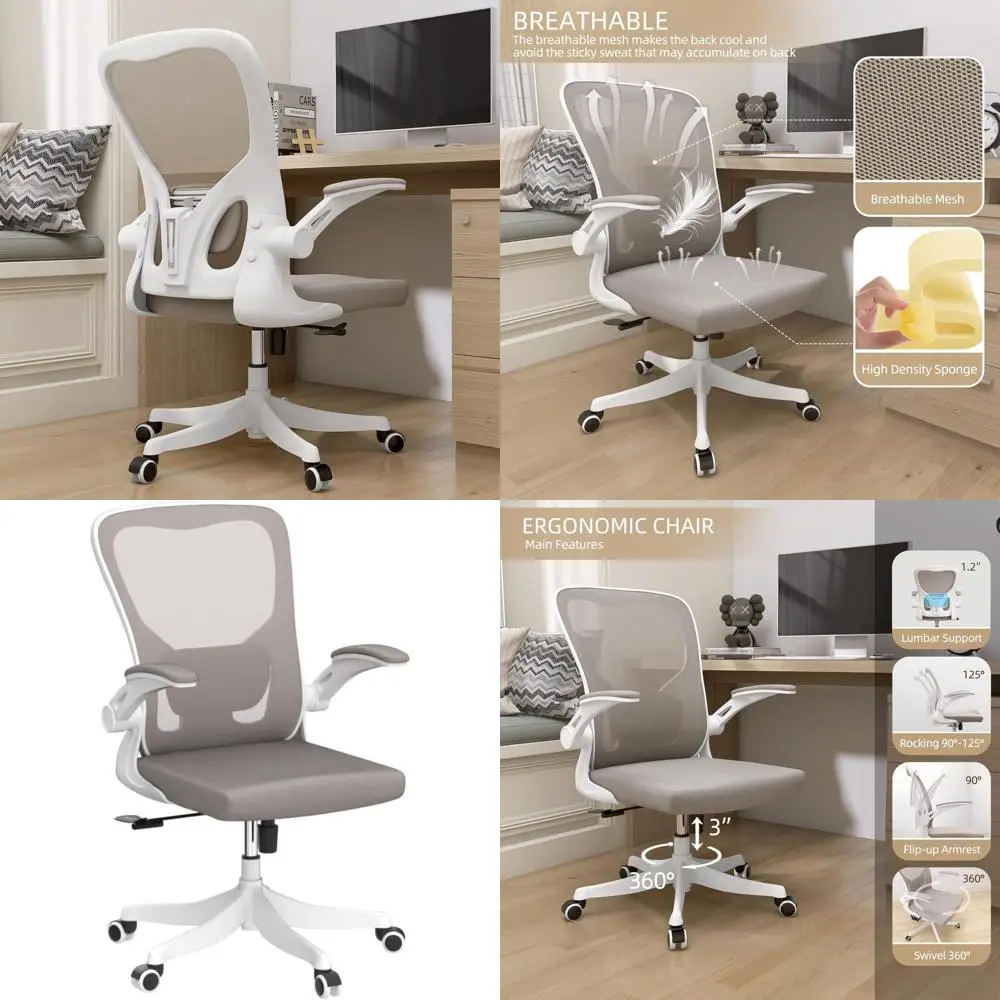 

Ergonomic High Back Desk Chair with Lumbar Support, Headrest, Adjustable Arms, and Swivel Rocking Feature