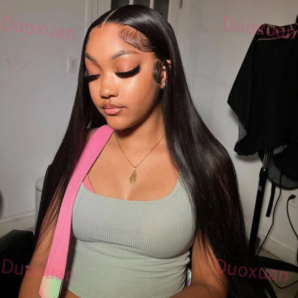 شعر طبيعي مفرود الباروكات 13x4 13x6 Hd الدانتيل الباروكة الأمامية قبل قطعها 200% الكثافة العظام مستقيم الدانتيل شعر مستعار أمامي 100% شعر الإنسان