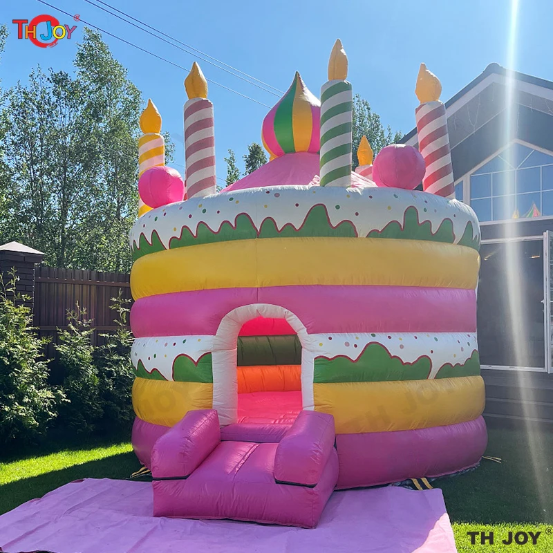 Castillos inflables para pastel con cubierta, castillo hinchable para saltar para niños, trampolín, casa de rebote, bujante inflable