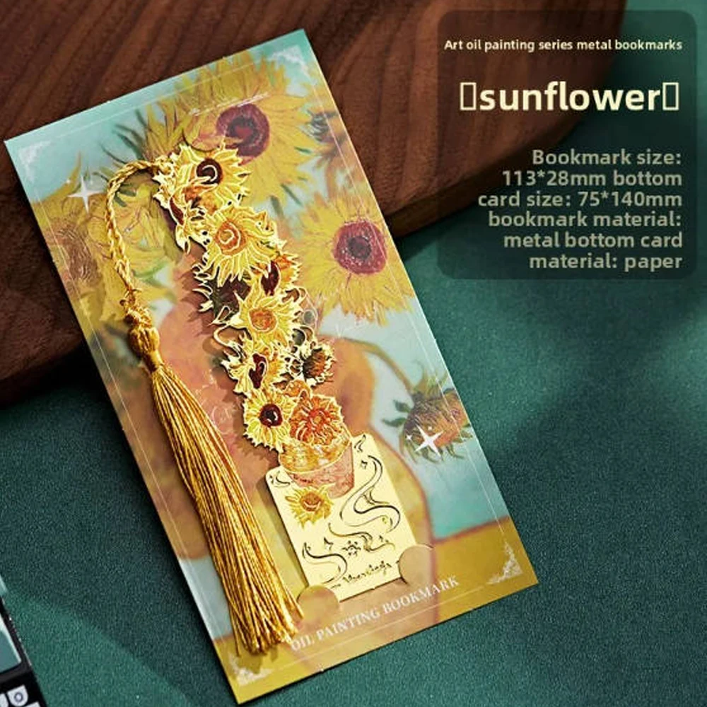 Kunstvolle Ölgemälde-Lesezeichen aus Metall, Ausgehöhlte Kulturelle Kreative Erinnerungsgeschenke, Abschlusspreise für Studenten, Buchmarker