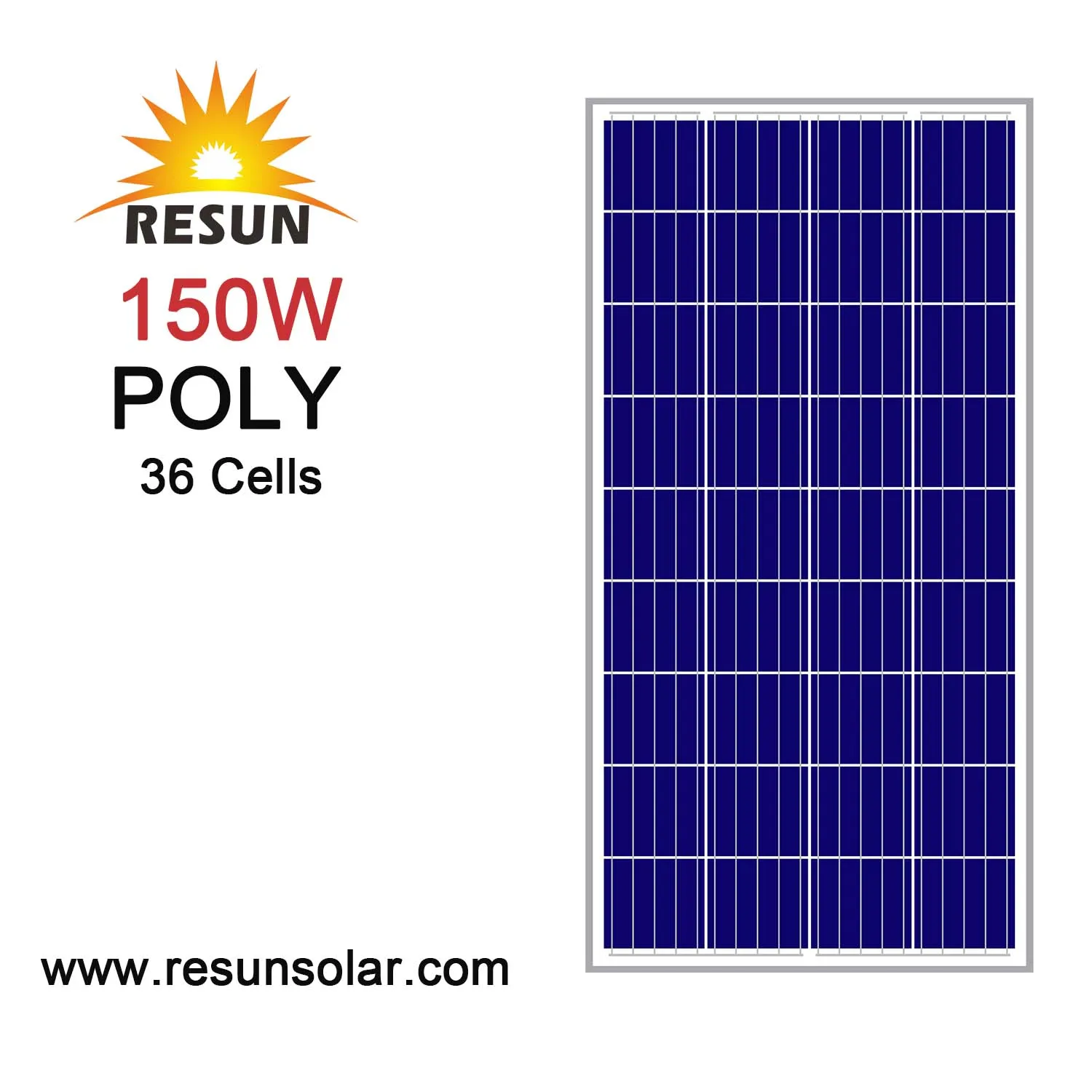 RESUN 150W Poly Solar Panel 36 Cells hot sale competitive price