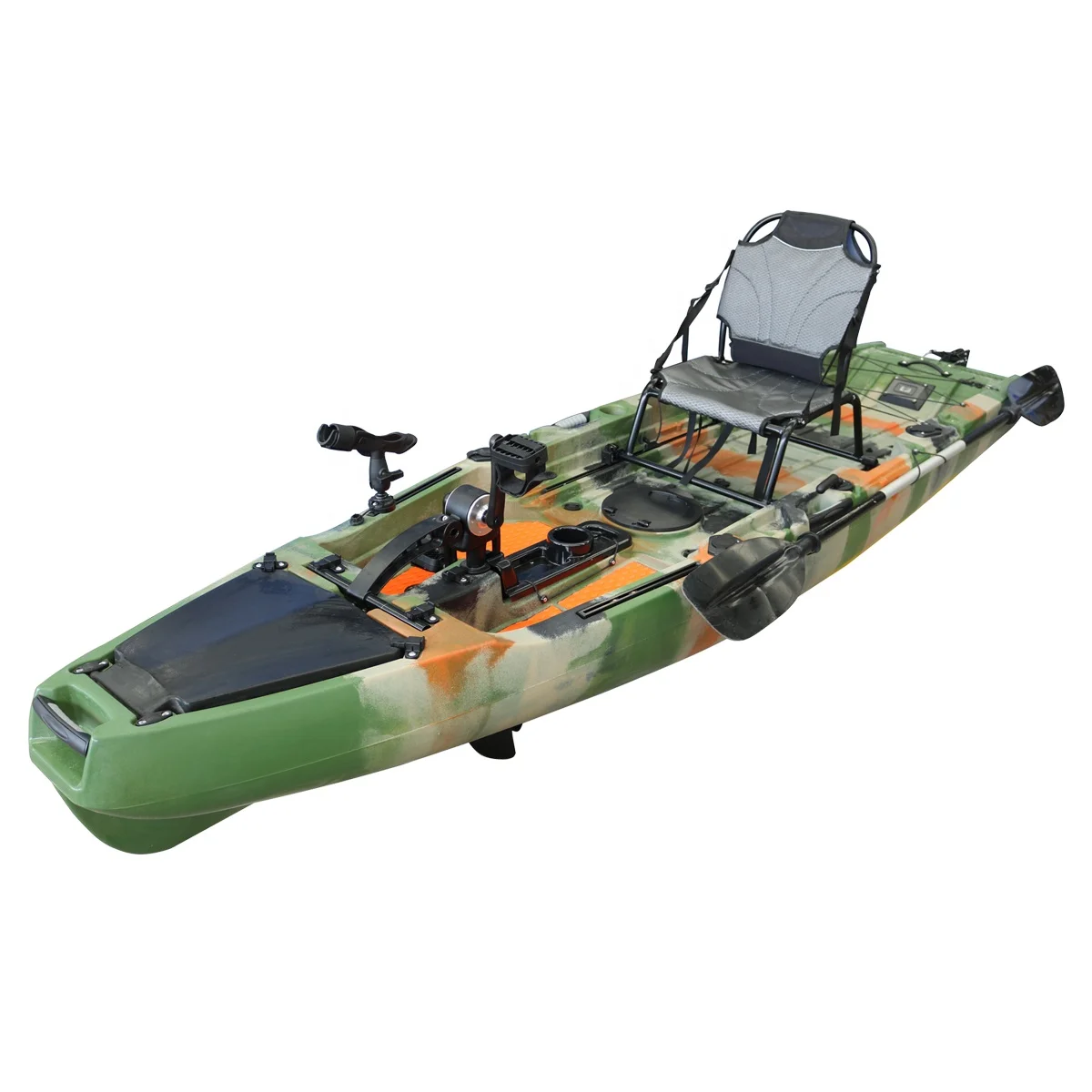 

10.5ft Single Propeller Foot Pedal Kayak with Rudder Sit on Top Sea Fishing Boat Touring Canoe Fish Tackle Angler