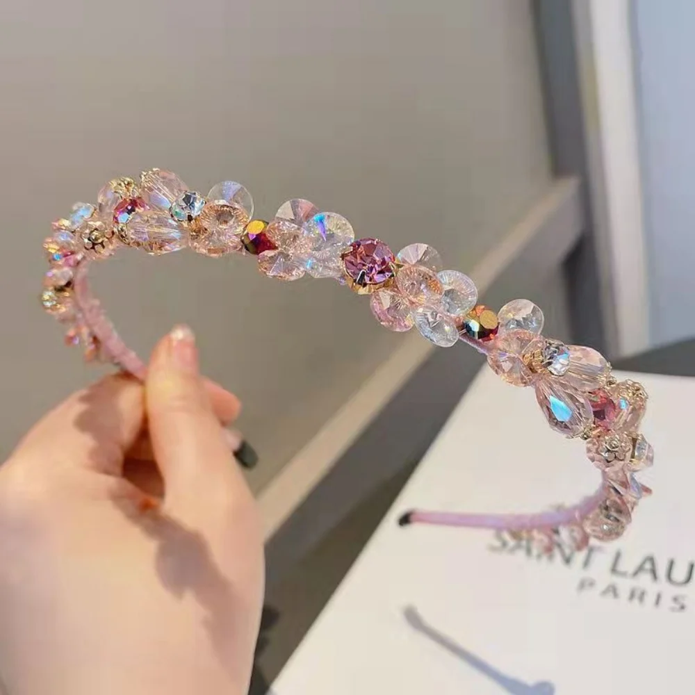 Kristallperlen-Haarreif für Damen, Handgefertigtes Strass-Haarband, Modisches Haarband, Funkelnder Haarreif, Haaraccessoires für den Alltag und Partys – Detail 12