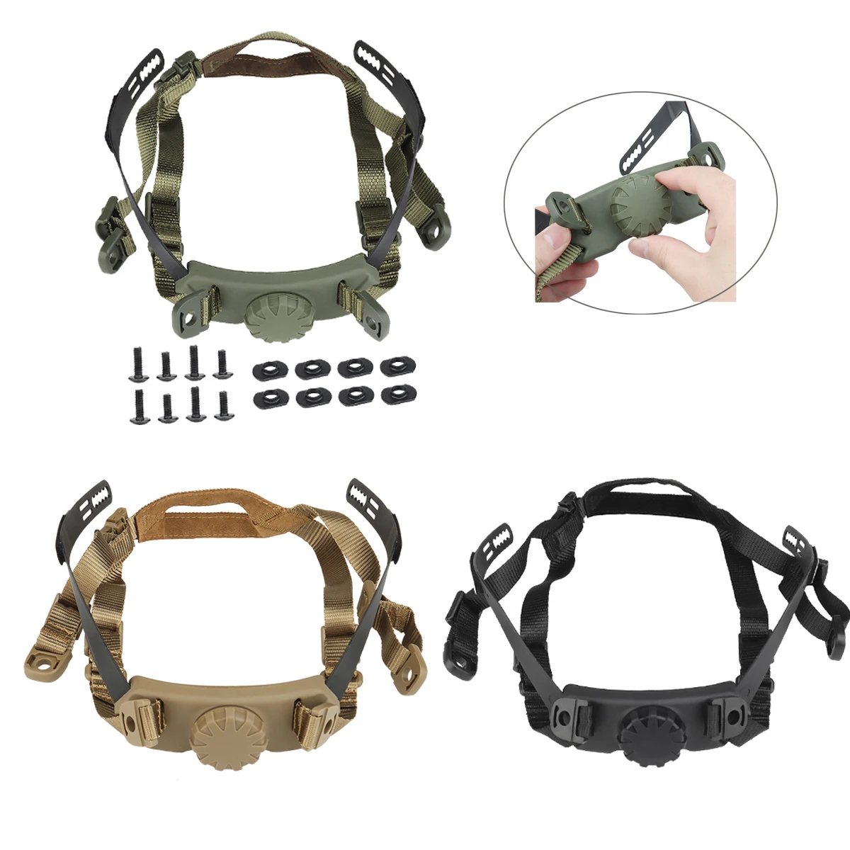 Tactical Helmet Inner Suspension System Portable Helmet Hunting Helmets Adjustable Head Lock Strap Accessories