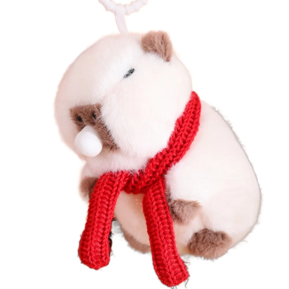 Kawaii Cotton Spit Bubble Capybara Keychain Rubber Press Squeeze Doll Pendant Relax Soft Plush Toy Key Ring Girls