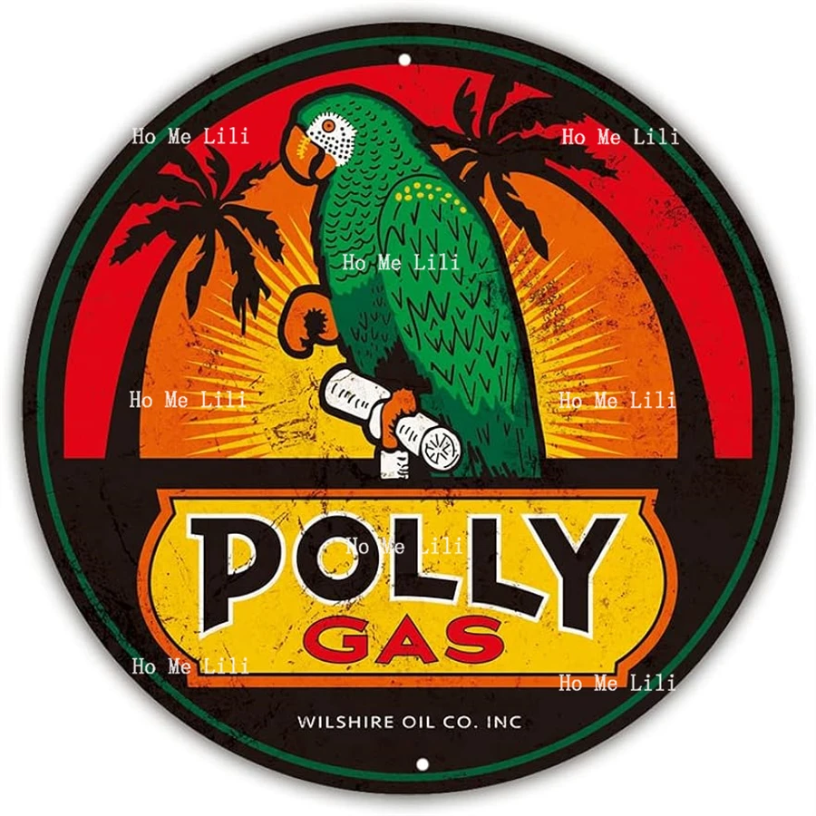 Polly Gas Oil Car Metal Signs For Garage Man Cave Bar Retro Wall Decor