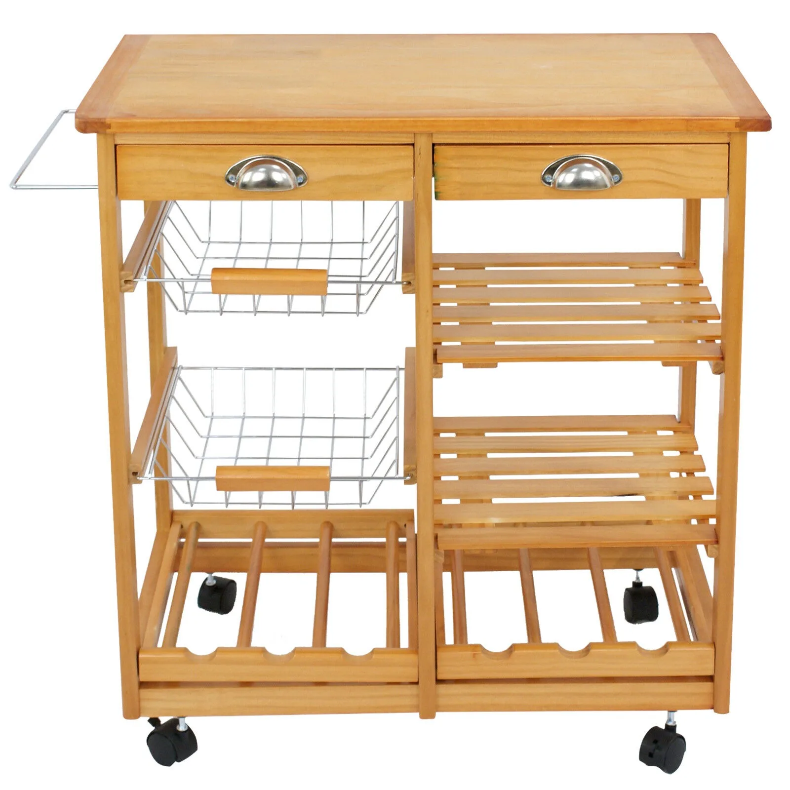 US Kitchen Cart Island Rolling Home Dining Wooden Trolley Storage Modern Cabinet