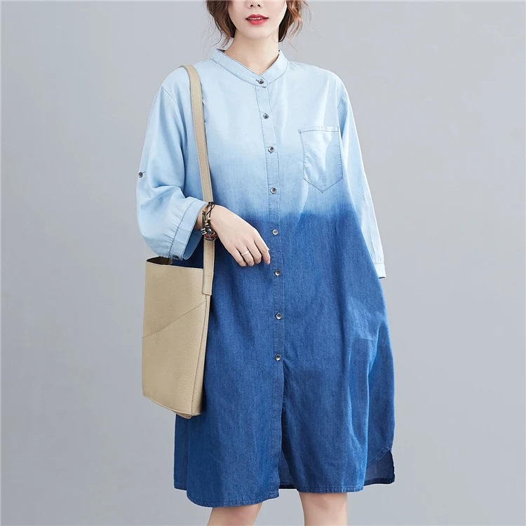 

Свободная женская джинсовая юбка Irt Dr в Корейском стиле из смеси хлопка средней длины, юбка трапециевидной формы, подходит для больших размеров, ранняя осень, новое поступление