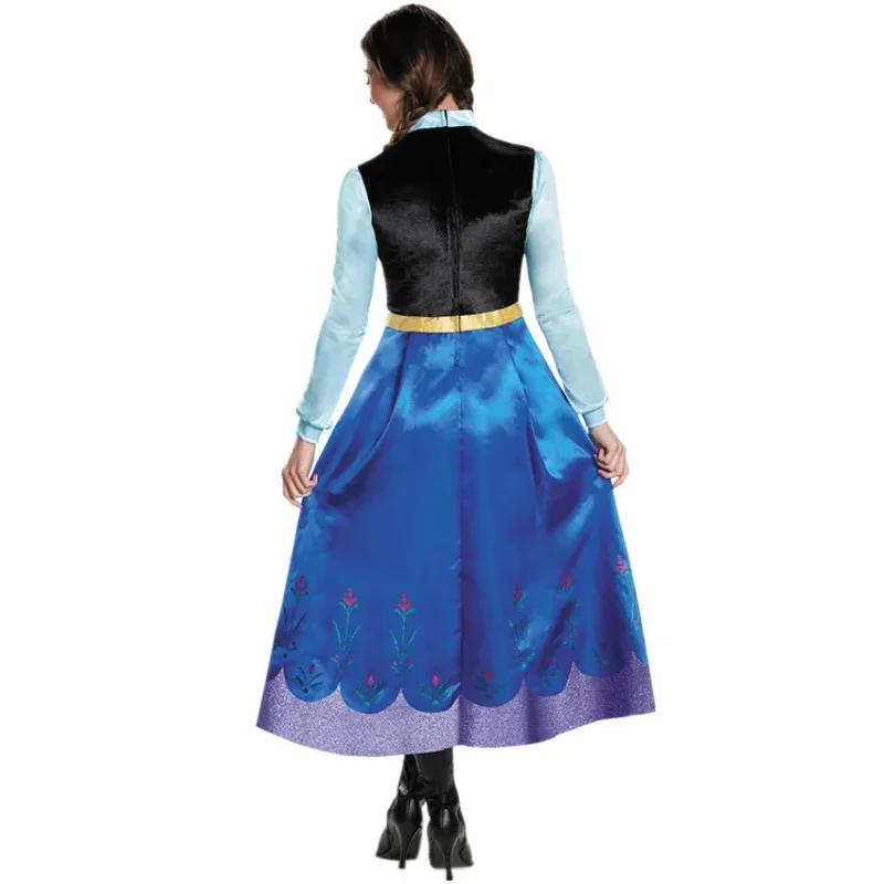 Vestido de Anna para adultos, fiesta de juegos de rol de Halloween, vestido de princesa, disfraz de fiesta de Navidad, disfraz de Halloween, peluca de Cosplay
