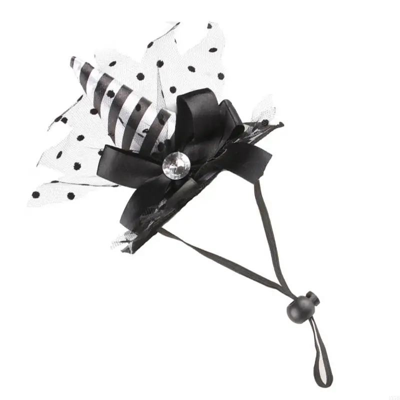 4x7b Pet Witch Hat Halloween Carnivals Photography Dogs Witch Hat with Stretch Rope Rope Cosplay Cosplay Hat for Small Dogs