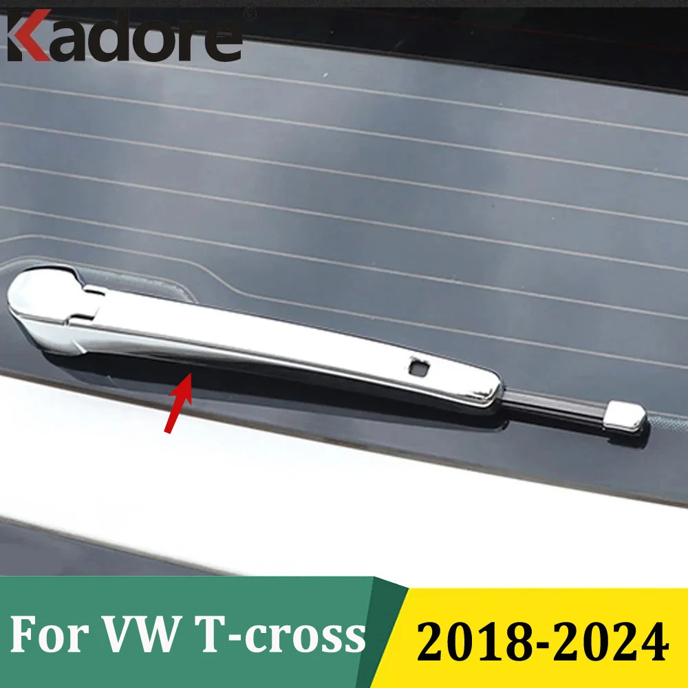 Para Volkswagen VW t-cross Tcross 2018-2021 2022 2023 2024 cubierta cromada para limpiaparabrisas trasero adornos tira limpiaparabrisas trasero accesorios para coche