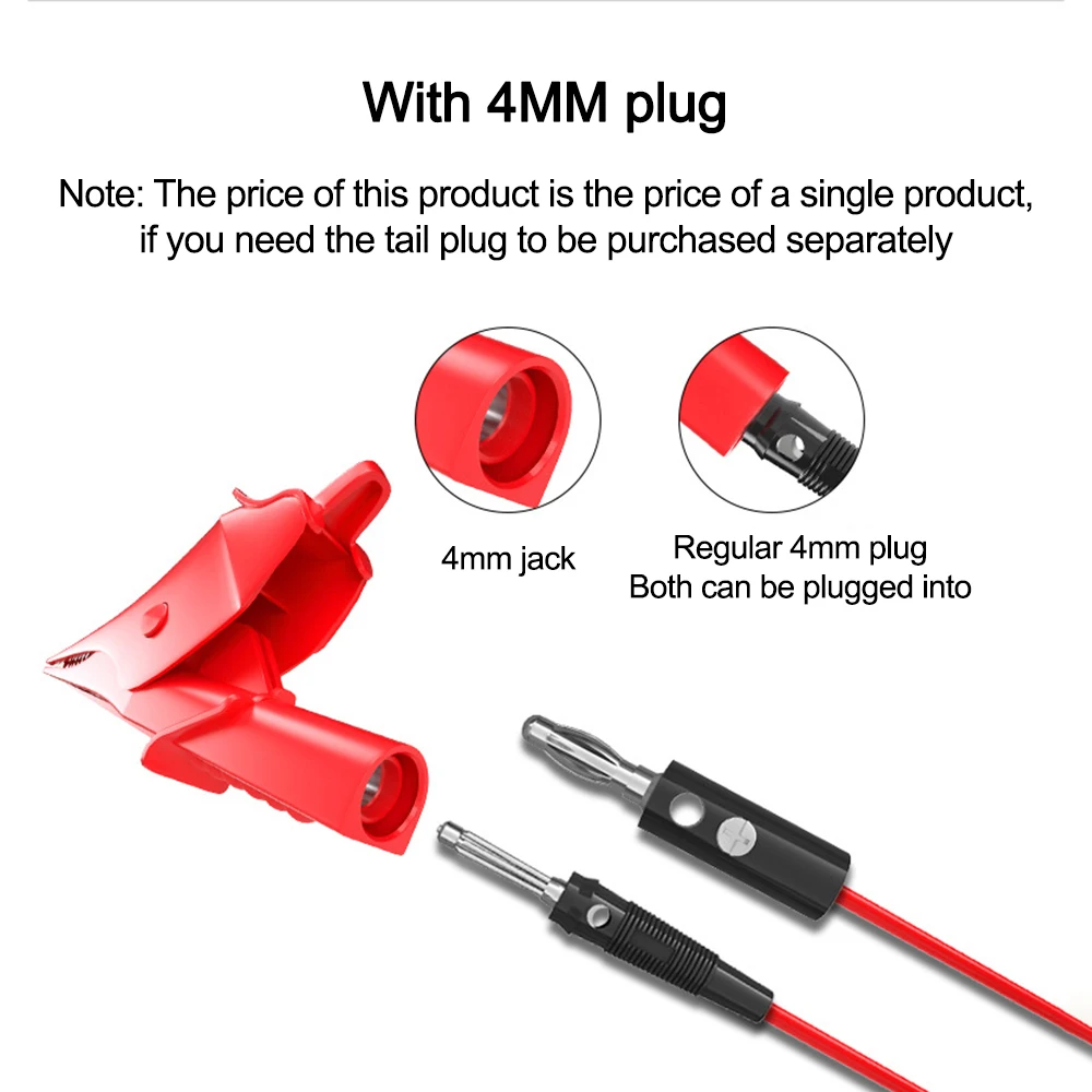 32A Copper Banana Connector Alligator Claw Closed Insulated Crocodile Jack Clips 1000V Opening 36mm  Banana Jack Socket Test