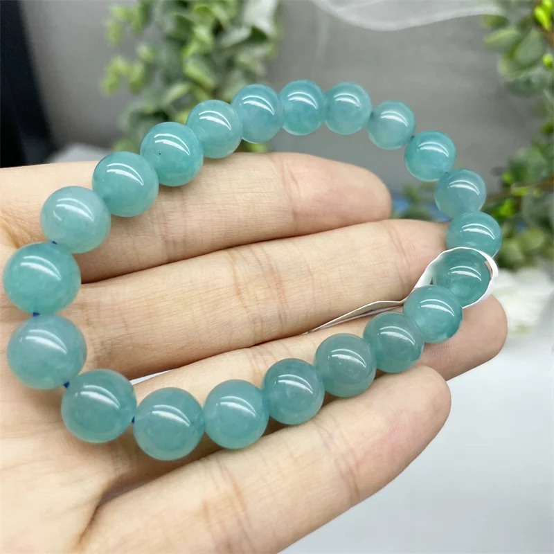 Natural Amazonite Bracelet Jewelry Adjustable Chain Quartz Crystal Stone Bangle For Women Gift 1pcs 9.5mm