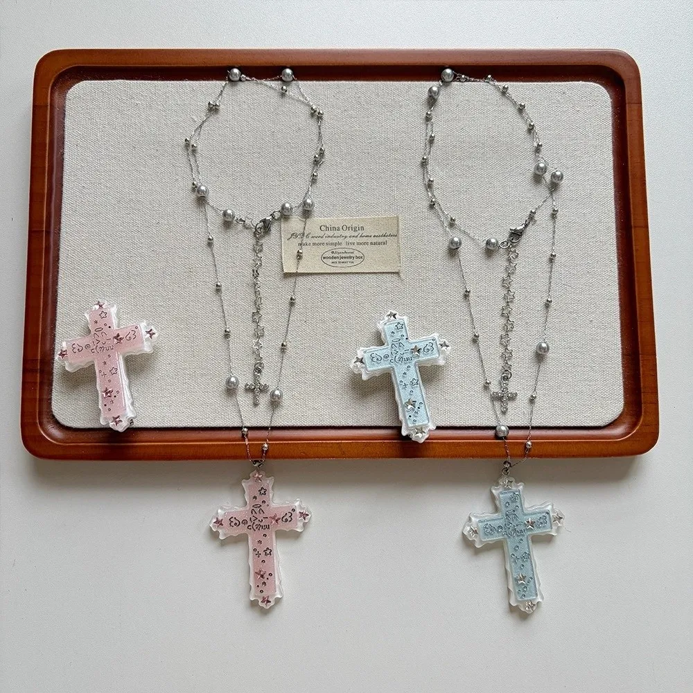 Hair Accessory Y2K Angel Hair Clips Acrylic Lightweight Cross Emoticon Side Bang Long Sweater Chain Women