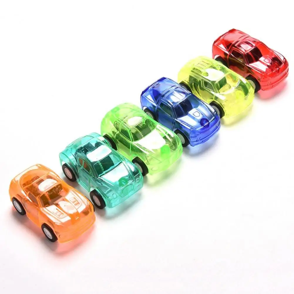 Coche de juguete de plástico para niños, Mini, fácil de jugar, Color caramelo, transparente