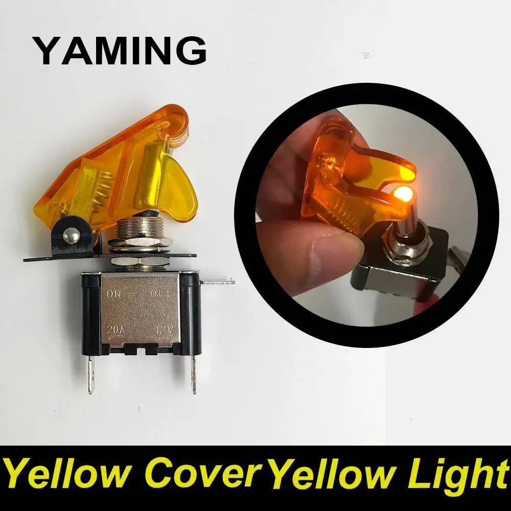 Rocker Schalter LED Automobil Modifikation Arm Push Button Schutz Abdeckung 12V 20A Für Racing Auto Licht Toggle Control ON-OFF