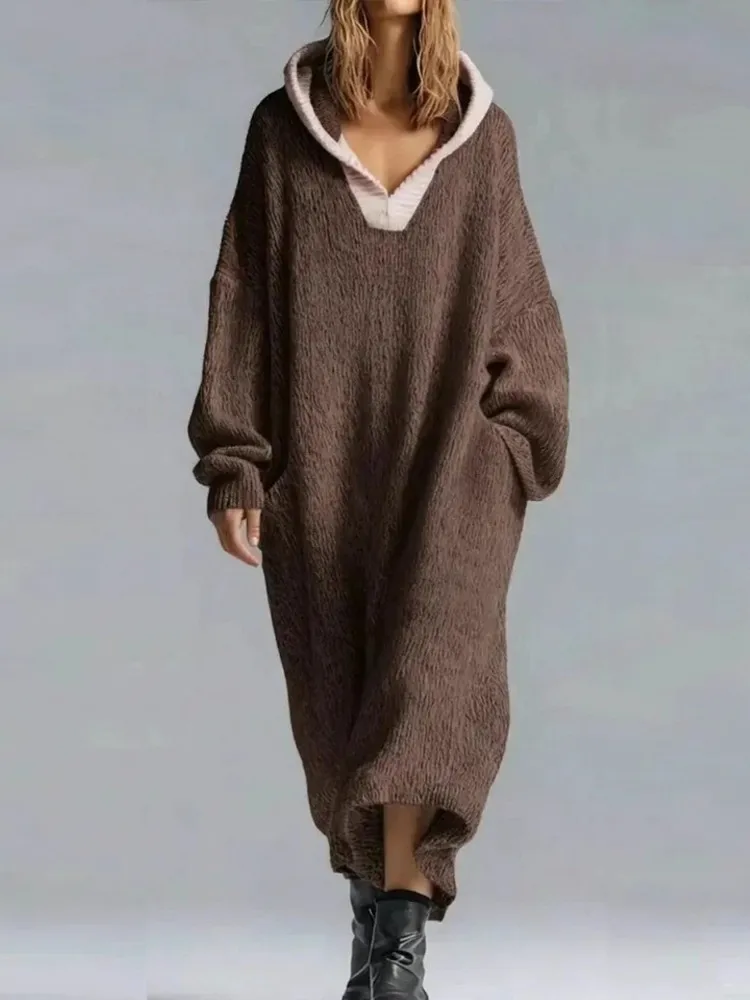 

African Dresses For Women Elegant Spring Autumn Long Sleeve Knit Dashiki Midi Ladies Traditional African Clothing Fairy Dress