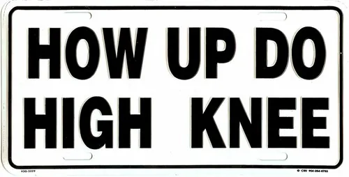 HAU AB DU HEINI ( HOW UP DO HIGH KNEE ) METAL LICENSE PLATE AUTO TAG #540 Aluminum