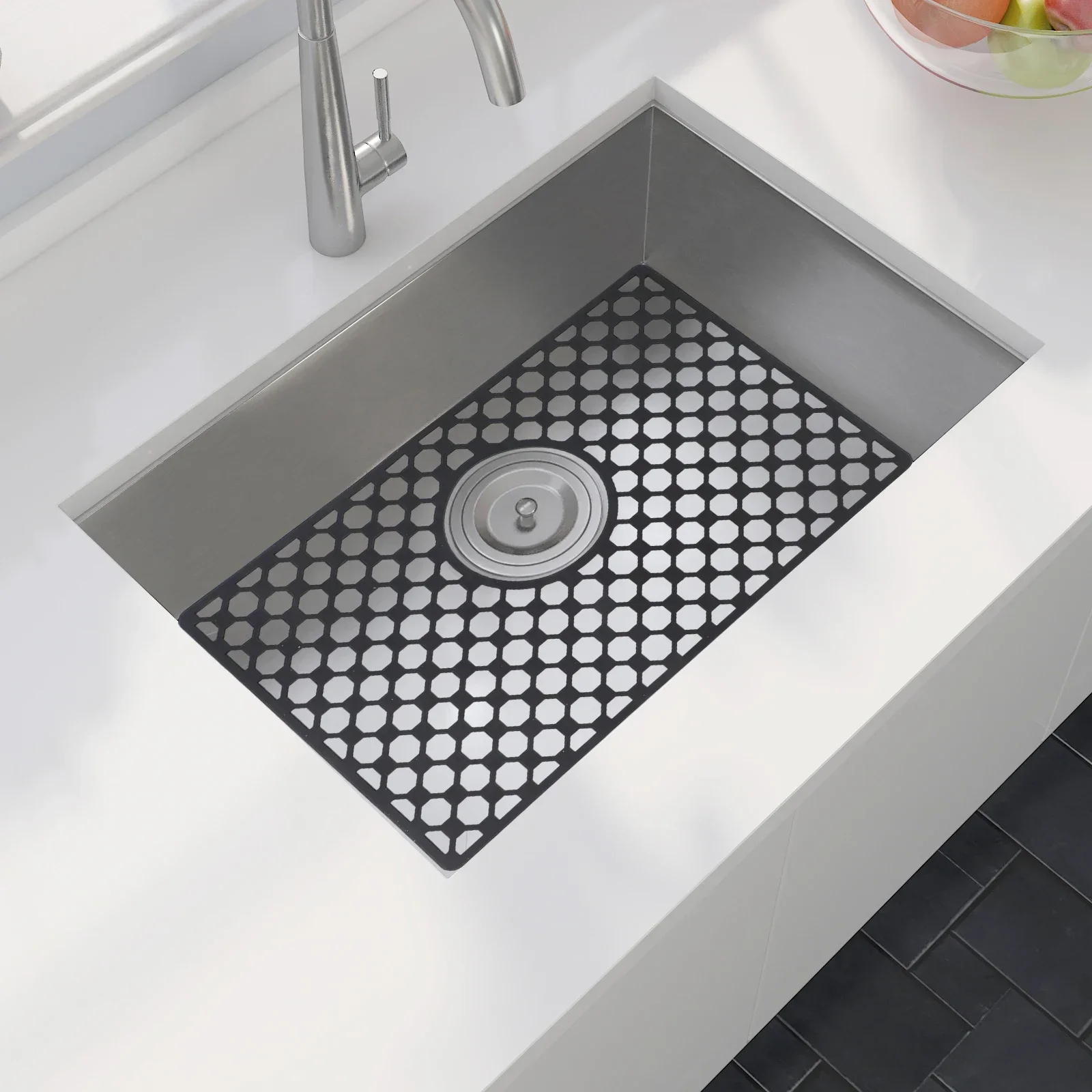 

Heat Resistant Silicone Sink Protector Non Slip Mat with Drain Openings Perfect for Keeping Your Kitchen Sink Safe