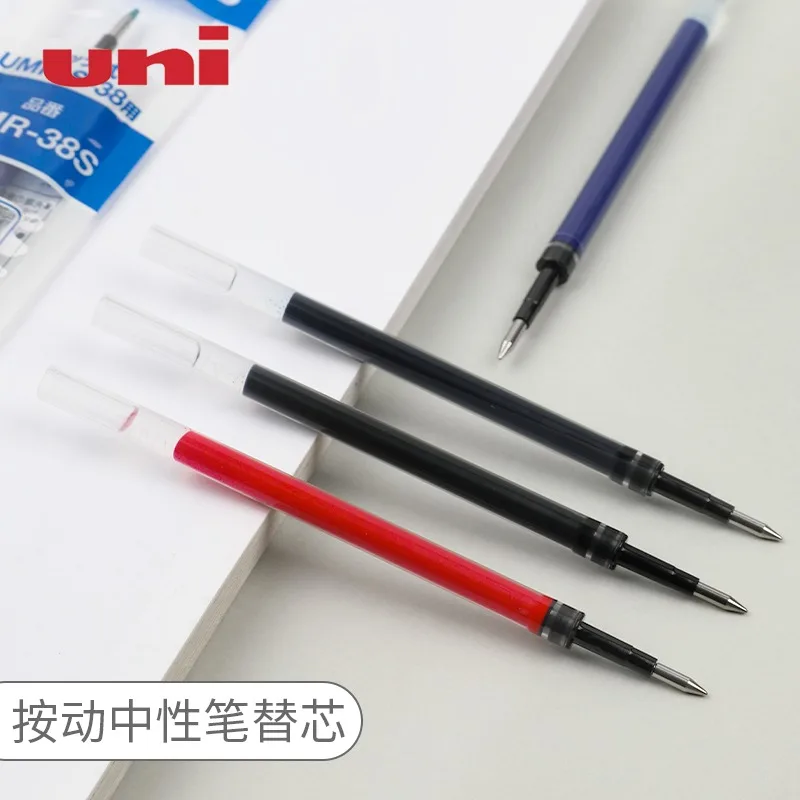 Uni-ball one-tinta de Gel con notas adhesivas, 10 recargas (UMR-05S UMR-38S) que se pueden escribir con claridad, 0,5mm, 0,38mm, negro, rojo y azul