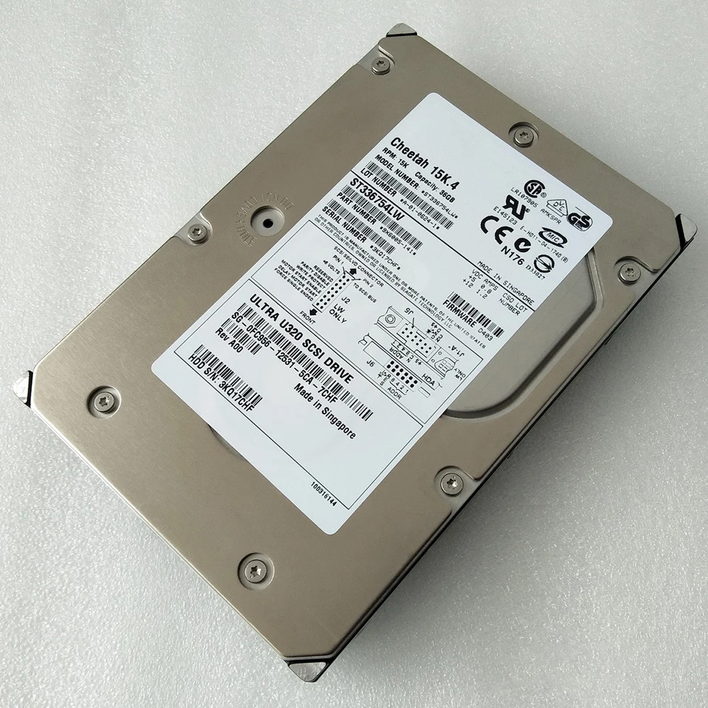 36GB สําหรับฮาร์ดดิสก์เดสก์ท็อปเซิร์ฟเวอร์ Seagate ST 336754 LW 0FC956 15K 36G 68 PIN SCSI