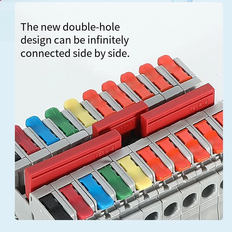 Rail-type terminal KV2.5 can be connected in parallel and multi-color is optional Quick Push-in Fast Wiring Cable Conector