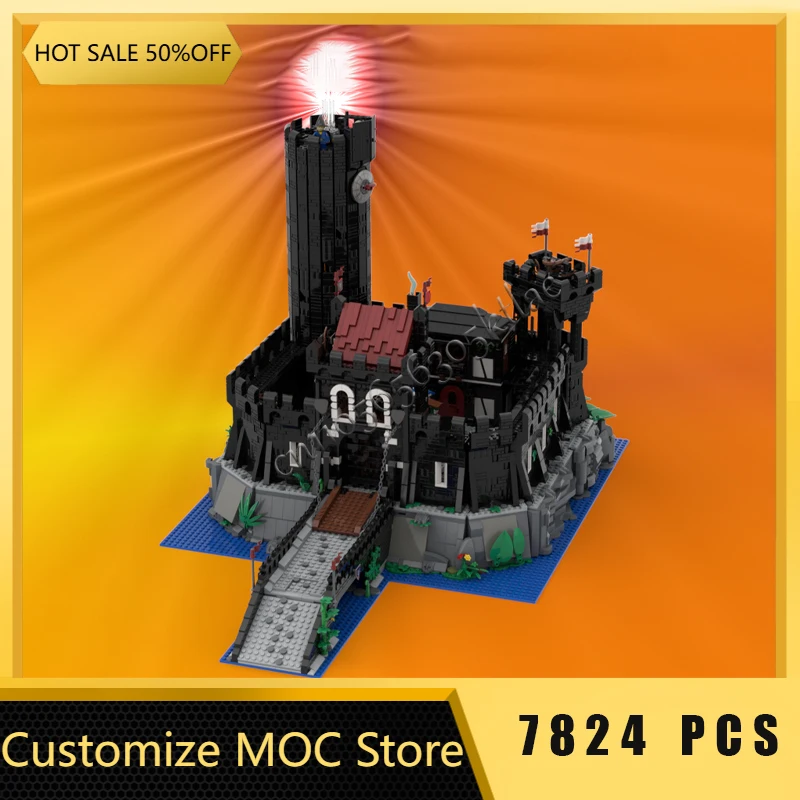 

7824 PCS Castle Model With Black Architecture Detail Modular Building Blocks Kids Assembly Display Toys Festival Surprise Gift