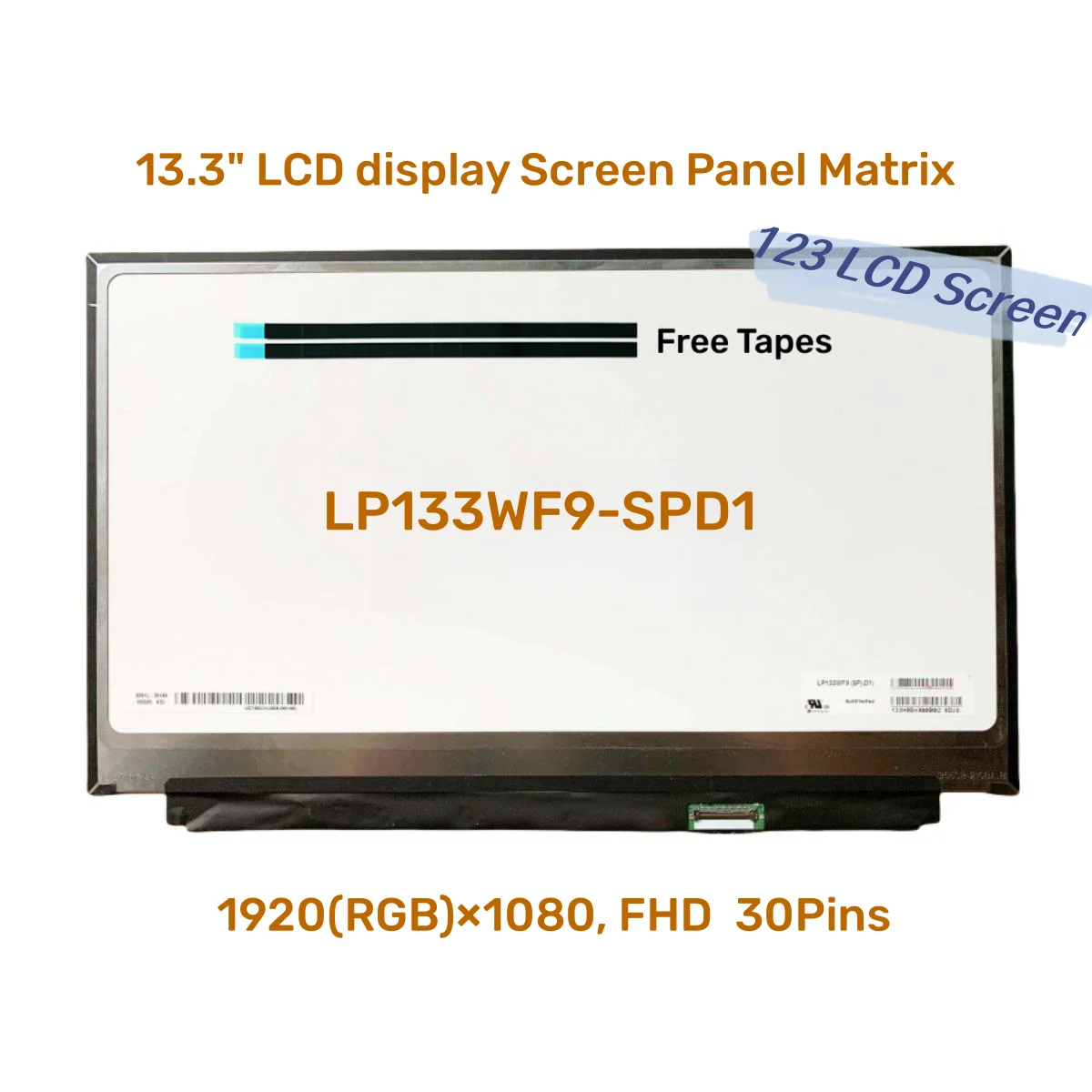 

13.3" LCD display Screen Panel Matrix LP133WF9-SPD1 IPS FHD 1920*1080 30pin EDP 400 cd/m² brightness