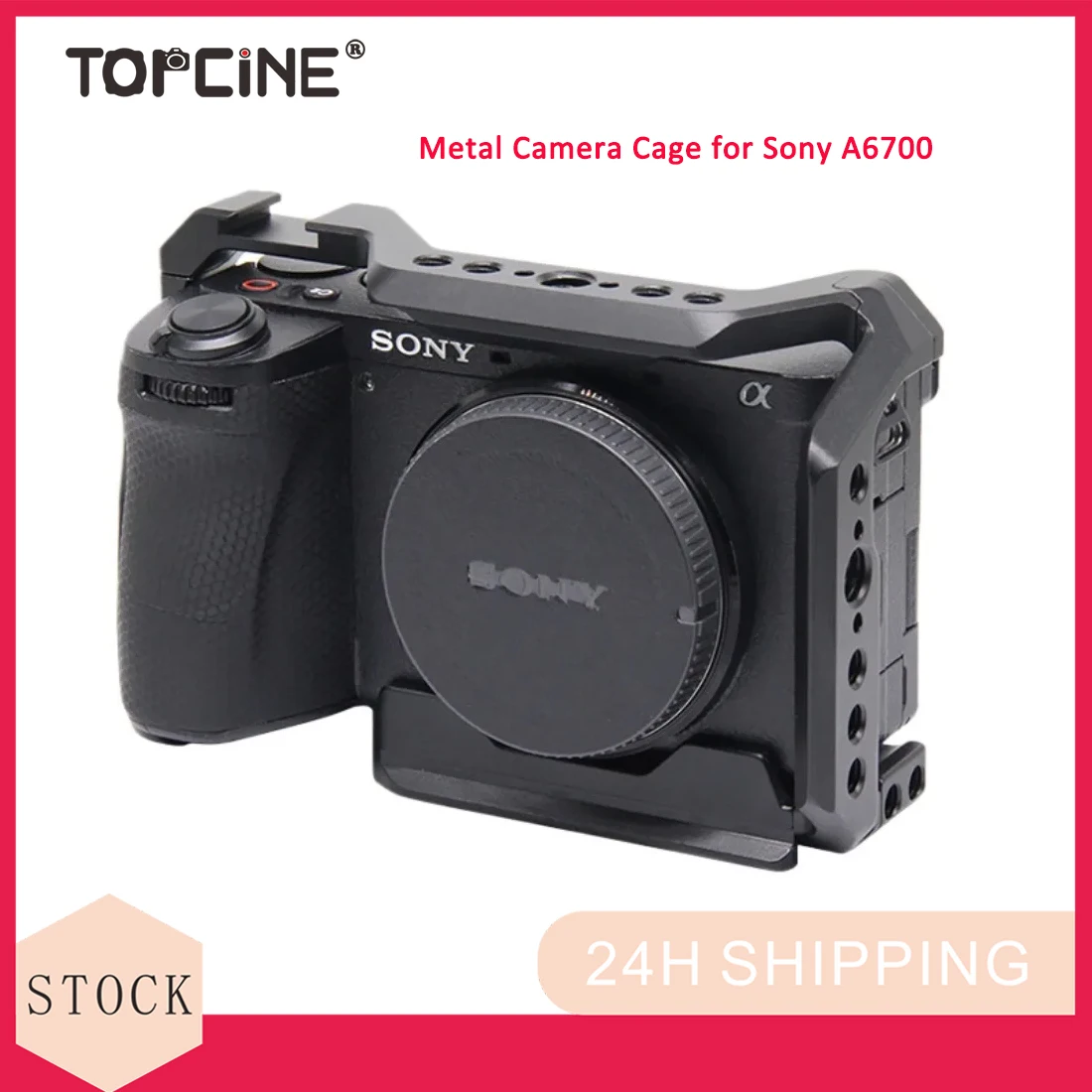 Topcine Camera Cage for Sony A6700 with Arca Quick Release Plate Muntiple 1/4