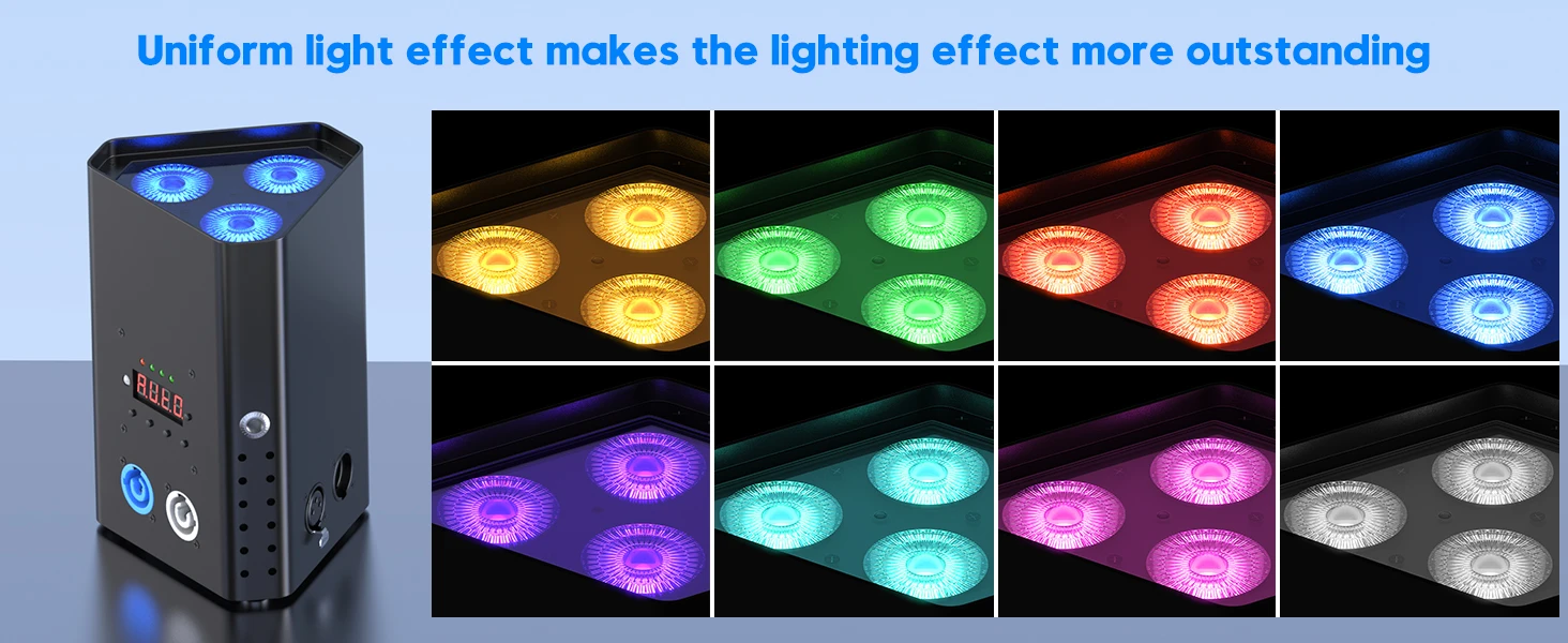 U'King 4PCS 3x20W LED Par Licht RGBWA + UV 6IN1 Eingebaute Batterie Bühne Licht Drahtlose DMX APP Steuerung für Party Hochzeit Leuchten – Detail 2
