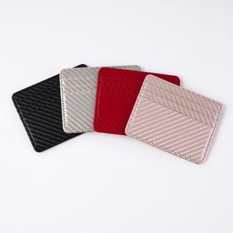 PU Simple Ultra-thin Card Bag, Multi-card Position, Driver's License, Bank Card Bag, Exquisite Striped Card Case, Portable