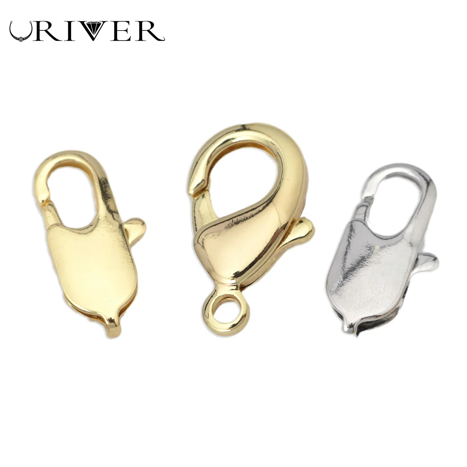 

Fashion Clasps for Jewelry Gold Silver Color Simple Open Jump Hook Brass Lobster DIY Chain Bracelet Necklace Making Supplies