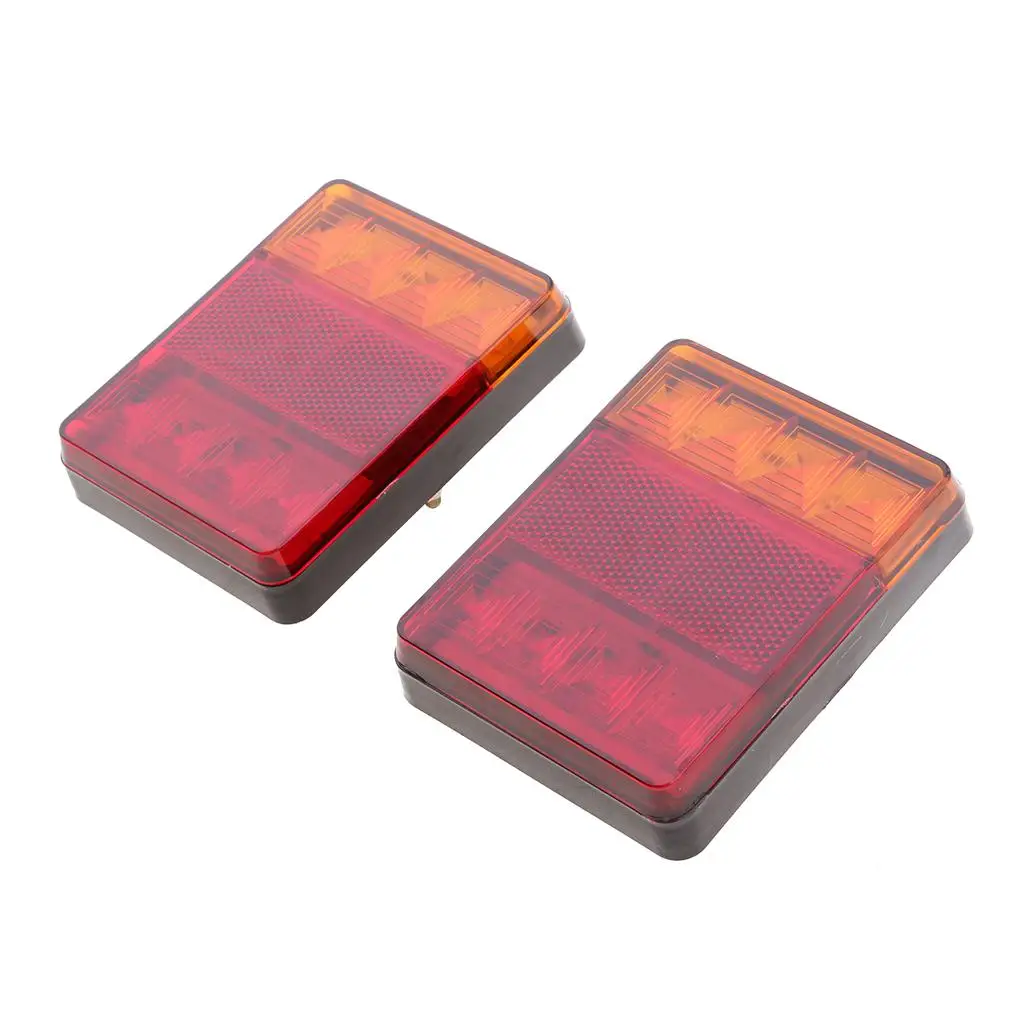 

2pcs 12V 8 Led Car Rear Tail Lights Brake Stop Indicator Trailer Truck