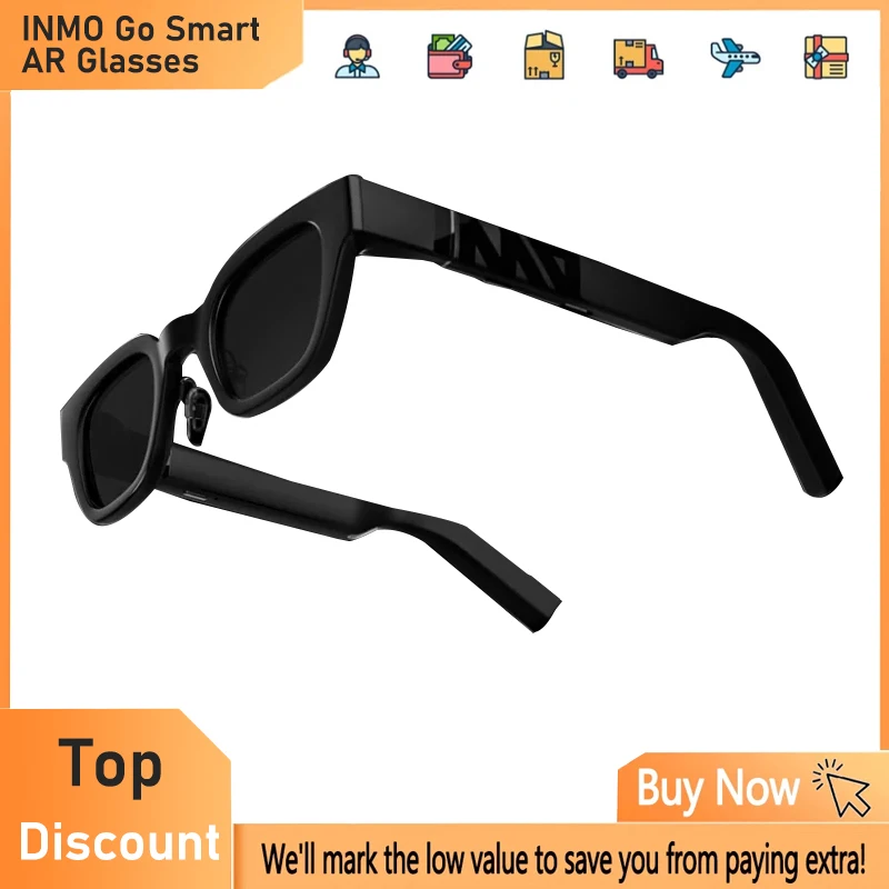 INMO Go Smart AR Glasses Wireless AI Assistant Glasses Music/Call/Translation/Teleprompter/Navigation/Bluetooth Audio