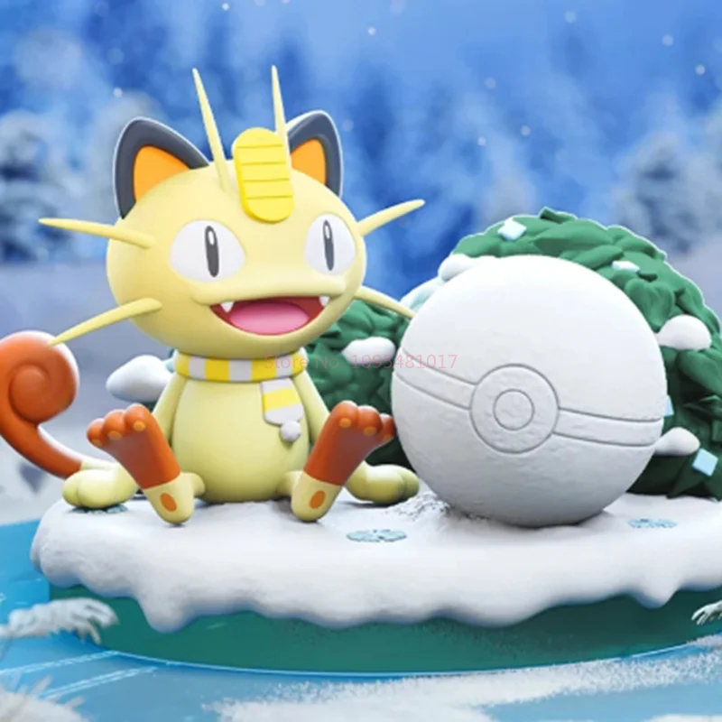 Pokemon Nature Wild Series Desktop Micro Landscape Ornament Collectible Psyduck Eevee Meowth Slowpoke Figure Kids Holiday Gift