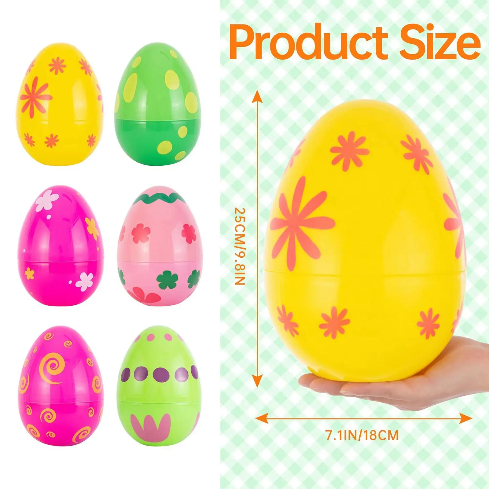 10 بوصة جامبو قابلة للتعبئة بيضة عيد الفصح قشر البيض الفارغ لملء الحلويات لجائزة الفصول الدراسية حفلة عيد الفصح لصالح سلة المواد للأطفال
