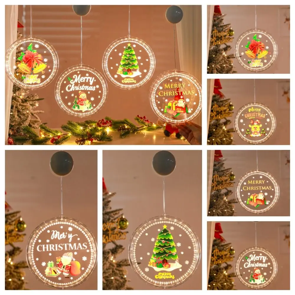 

Flashing Window Suction Cup Lamp Snowflake Hanging Christmas Suction Cup Pendant Snowman Elk Christmas Window Lights