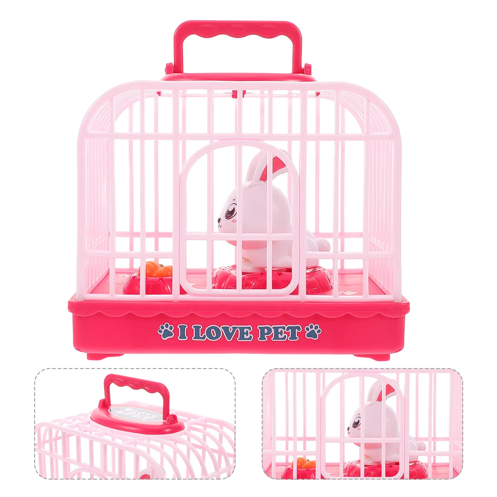 

Voice Control Rabbit Cage Plaything with Realistic Sounds Voice Activated Light Effects Interactive Simulation for Kids Home