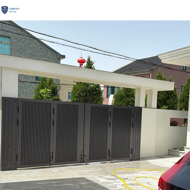 Villa Courtyard Folding Door Aluminum Alloy Automatic Double Swing Intelligent Gate