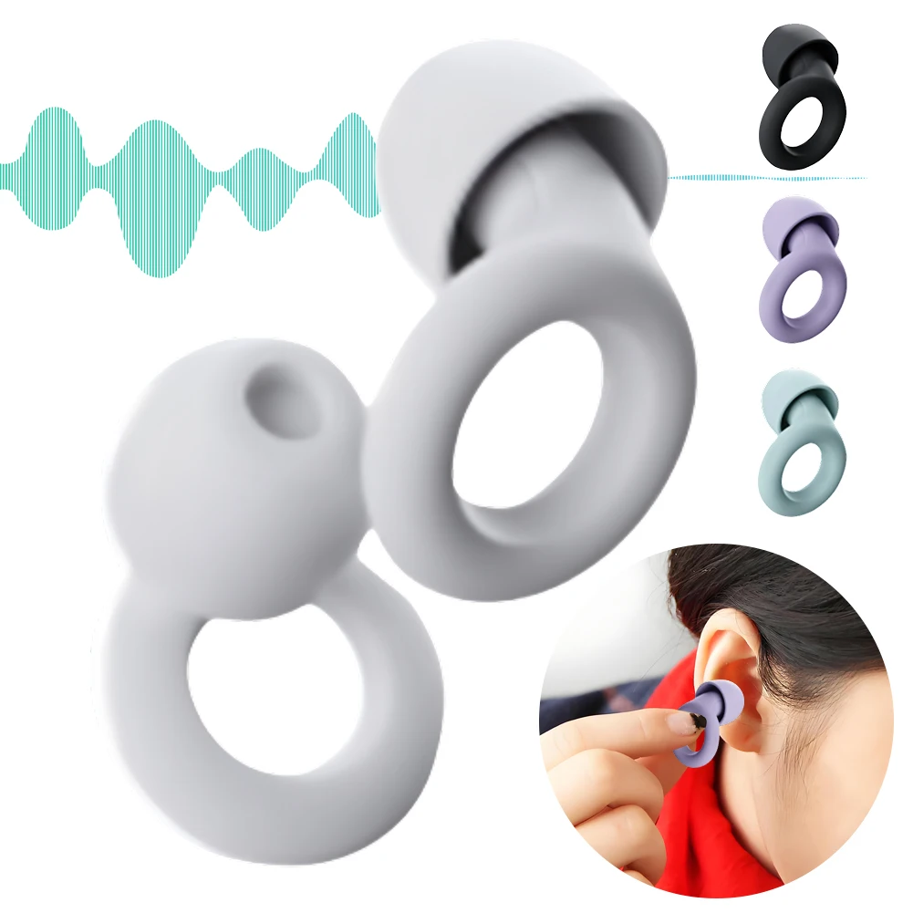 Noise Reducing Earplugs Reusable Super Soft Hearing Protection Waterproof Swimming Ear Plug Protection for Travel Home Sleeping