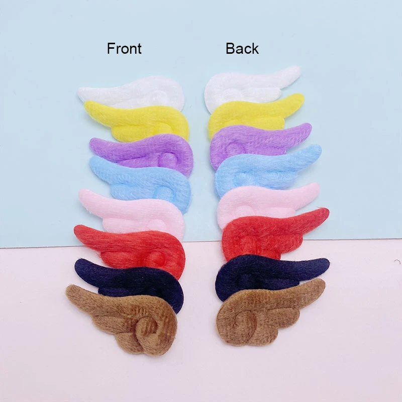 48Pcs 4.8x2.4CM Felt Small Angel Wing Padded Appliques For Children Hat Sewing DIY Headband Hair Clip Accessories Patches