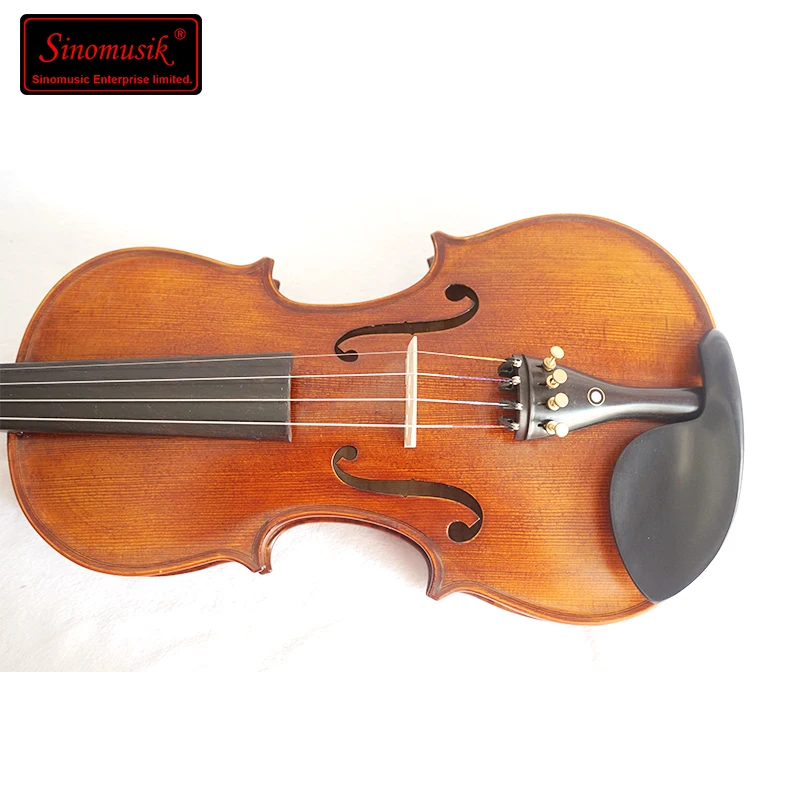 Aiersi brand Professional handmade varnished Red Brown Violin high grade flame maple violin with case and bow