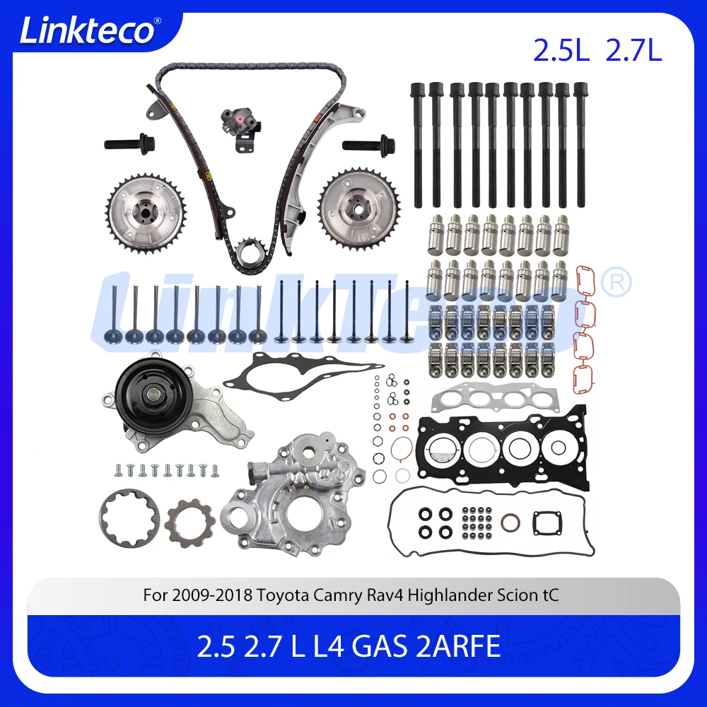 

Engine Rebuild Timing Chain Kit Full Gasket Set Fit 2.5 L GAS 2ARFE For 09-18 Toyota Camry Rav4 Highlander Scion 2.5L 2AR-FE