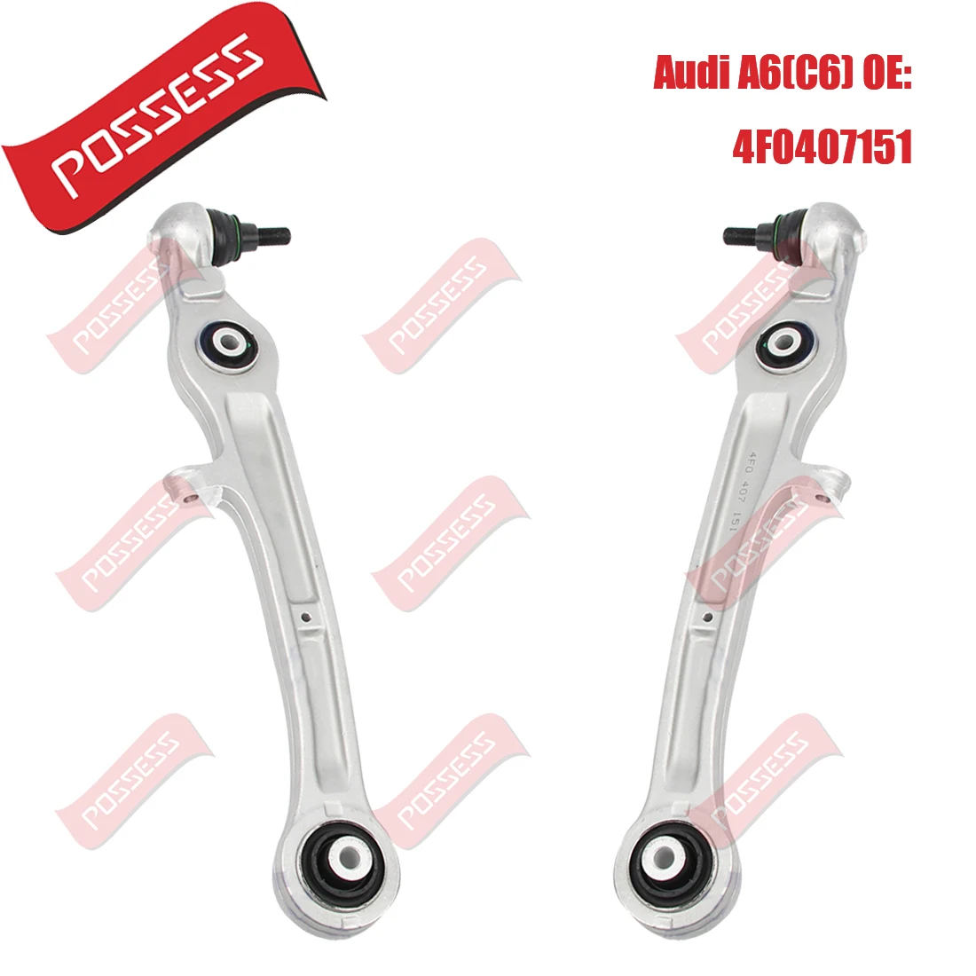 A Pair Front Lower Suspension Straight Control Arm For Audi A6 4F2 4FH 4F5 A6L C6 2004-2012,OE 4F0407151 4F0407151A,L=R